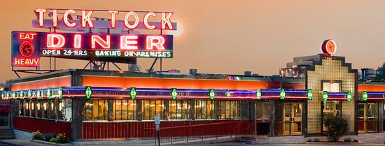 Exterior of the Tick Tock Diner